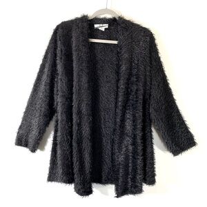 M Magaschoni Black Open Front Eyelash Cardigan